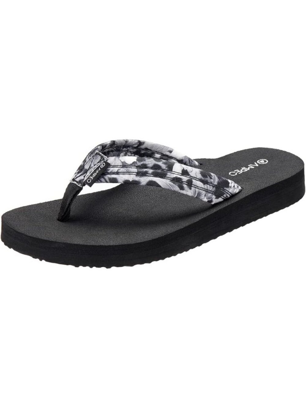 Women's Floral Leopard Black Comfortable Flip Flops Summer Beach Thong Sandals